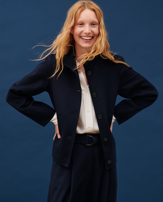 Double-sided wool and cashmere jacket 7012c 69 navy