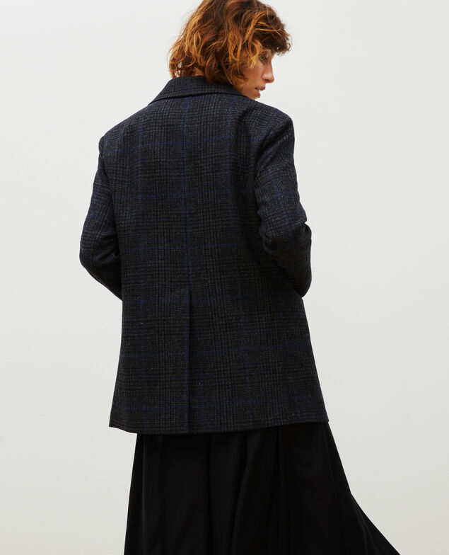 Oversize wool blazer Night sky pieddepoule
