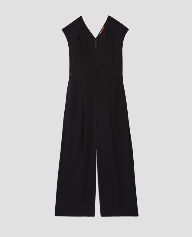 Silky sleeveless jumpsuit H091 black beauty
