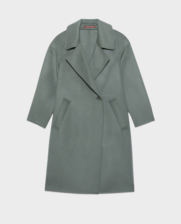 Double-sided wool and cashmere coat
