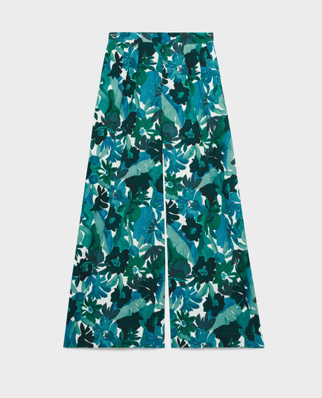 YVONNE - Loose cotton trousers 0522 palmeraie green 3spa290c10
