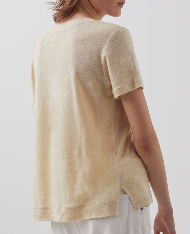 SARAH - Linen V-neck t-shirt