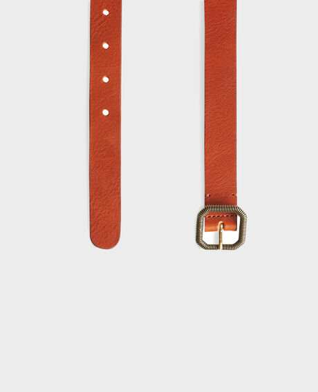 Skinny leather belt 7023 29 dark orange 2wbe186