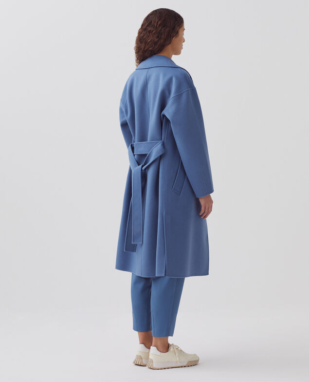 Double-faced wool and cashmere pea coat