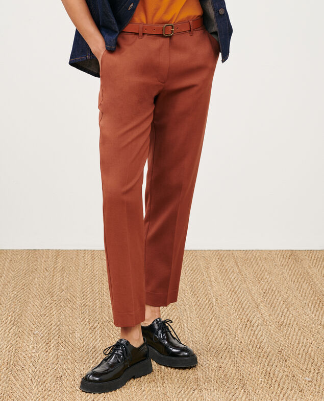 MARGUERITE - Cigarette trousers 8808 18 wine 2wpa021w04