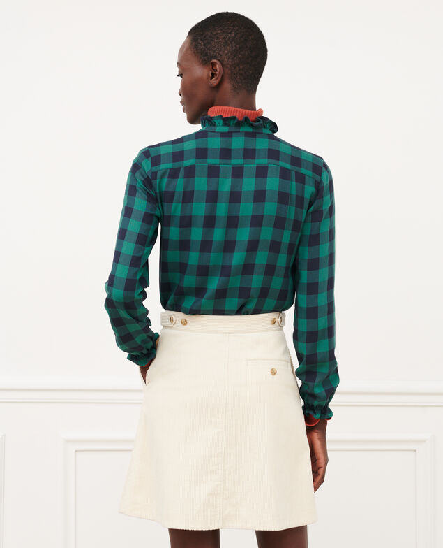 Silky checked shirt 8866 55 green check
