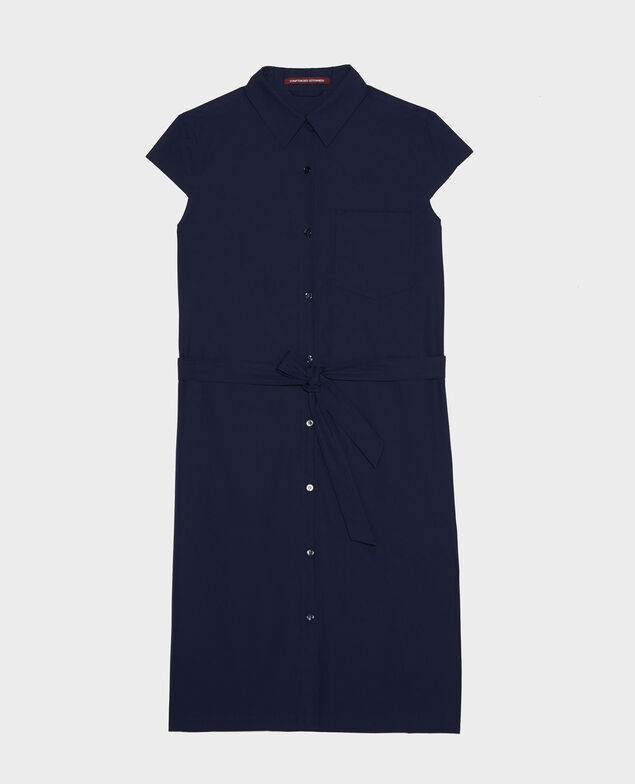 Cotton shirt dress Maritime blue
