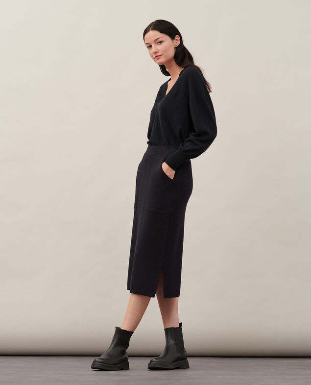 Wool maxi skirt