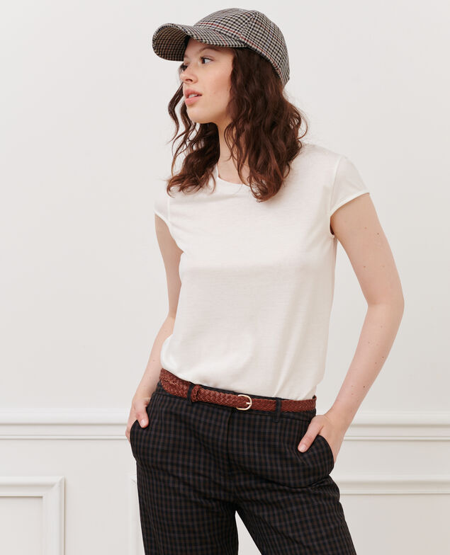MANON - Round neck cotton blend t-shirt 06 gray