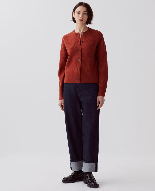 Wool cardigan U270 orange