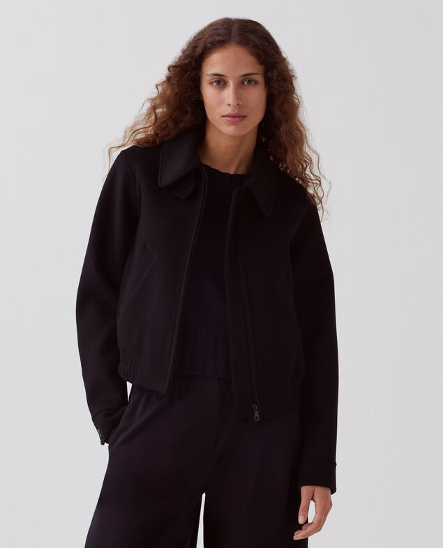 Double-sided wool blend jacket