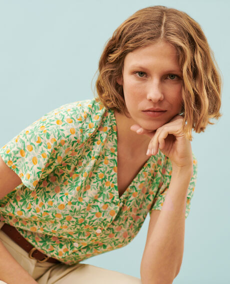 Silky printed blouse 0420 zest yellow 3sbl193v02