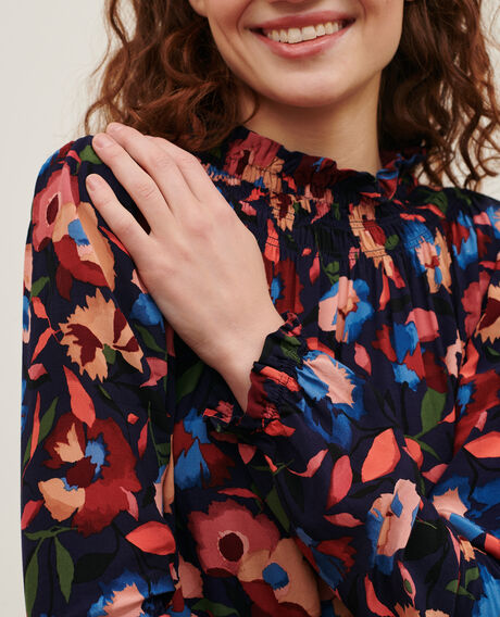 AGLAE - Silky printed dress 8858 69 navy print 2wdr229v02