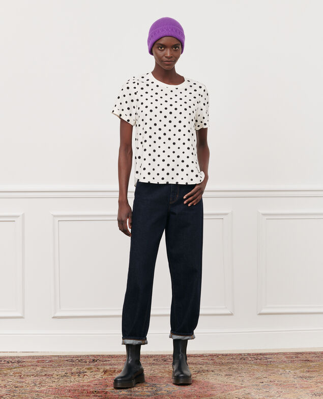 Polka dot print t-shirt 95 print white