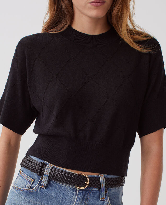 Short-sleeve jumper H091 black beauty