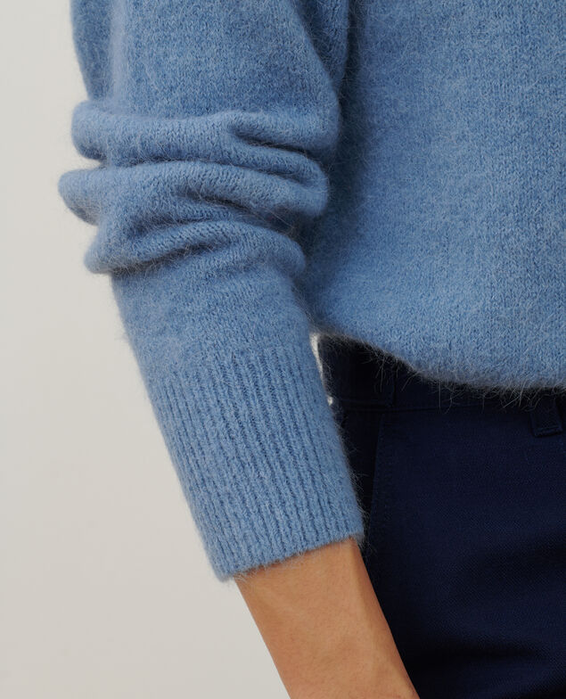 Alpaca blend round neck jumper A601 lt blue infinity