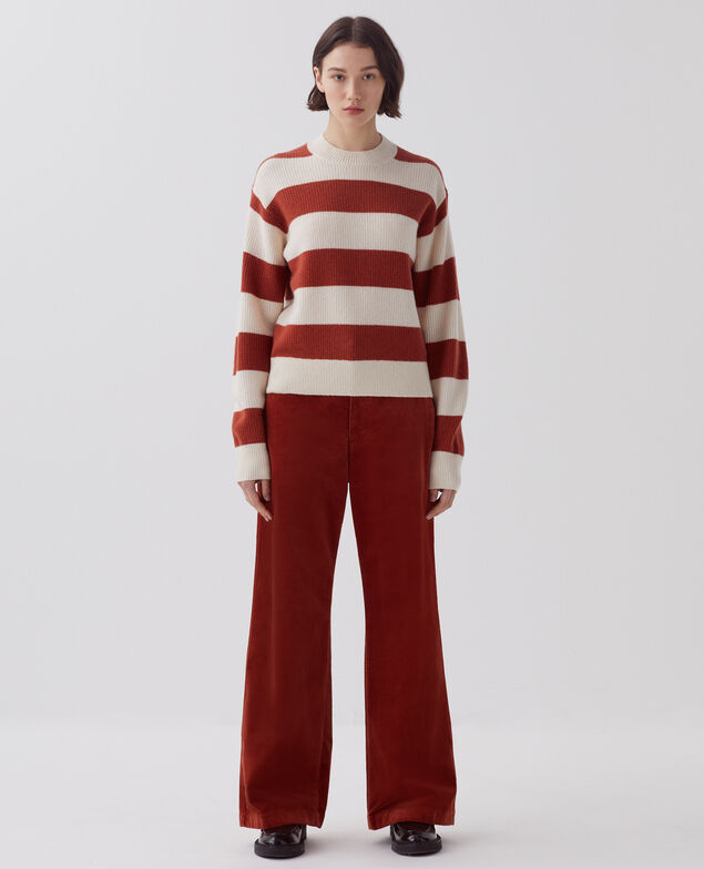 Wool jumper I270 st orange/white