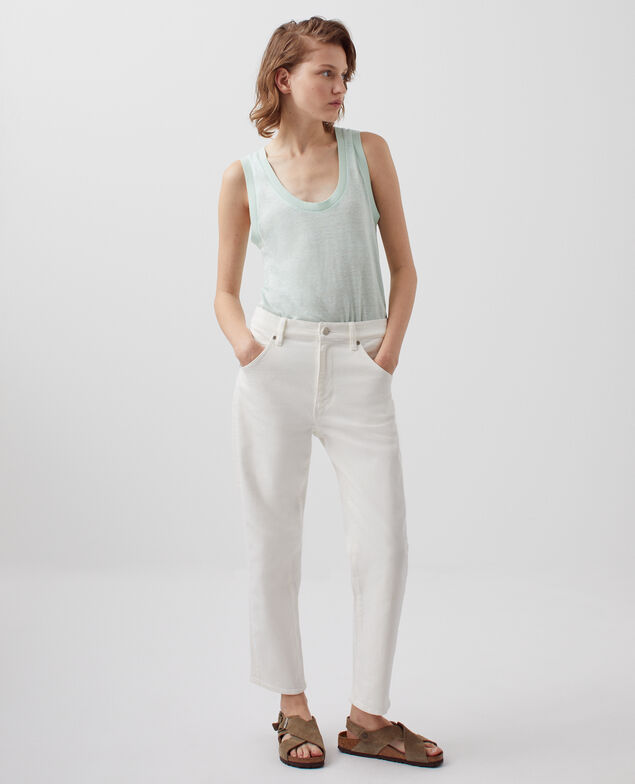 Linen tank top 0500 surf spray green
