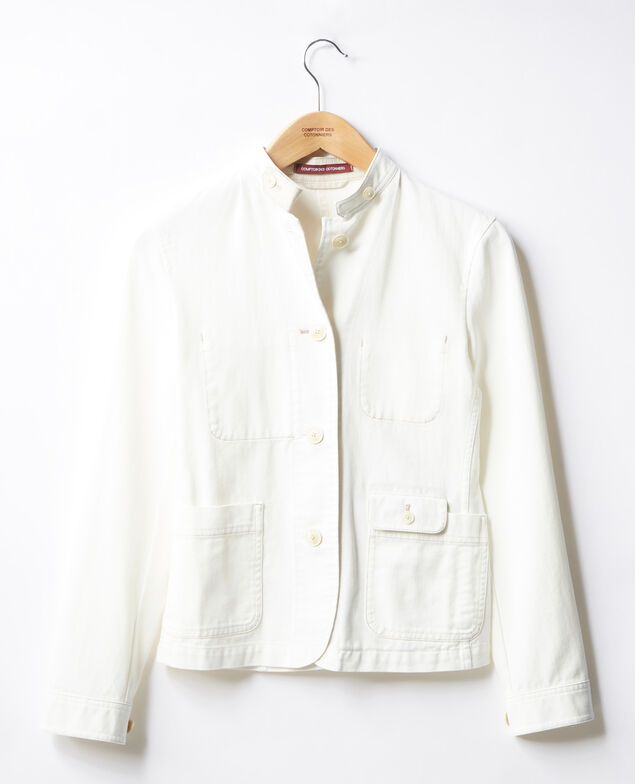 Mandarin collar jacket Off white