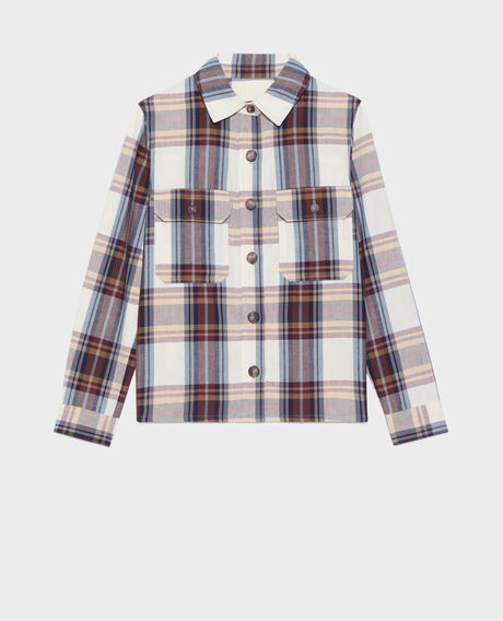 Cotton blend overshirt 0180 wine 3sja182c13