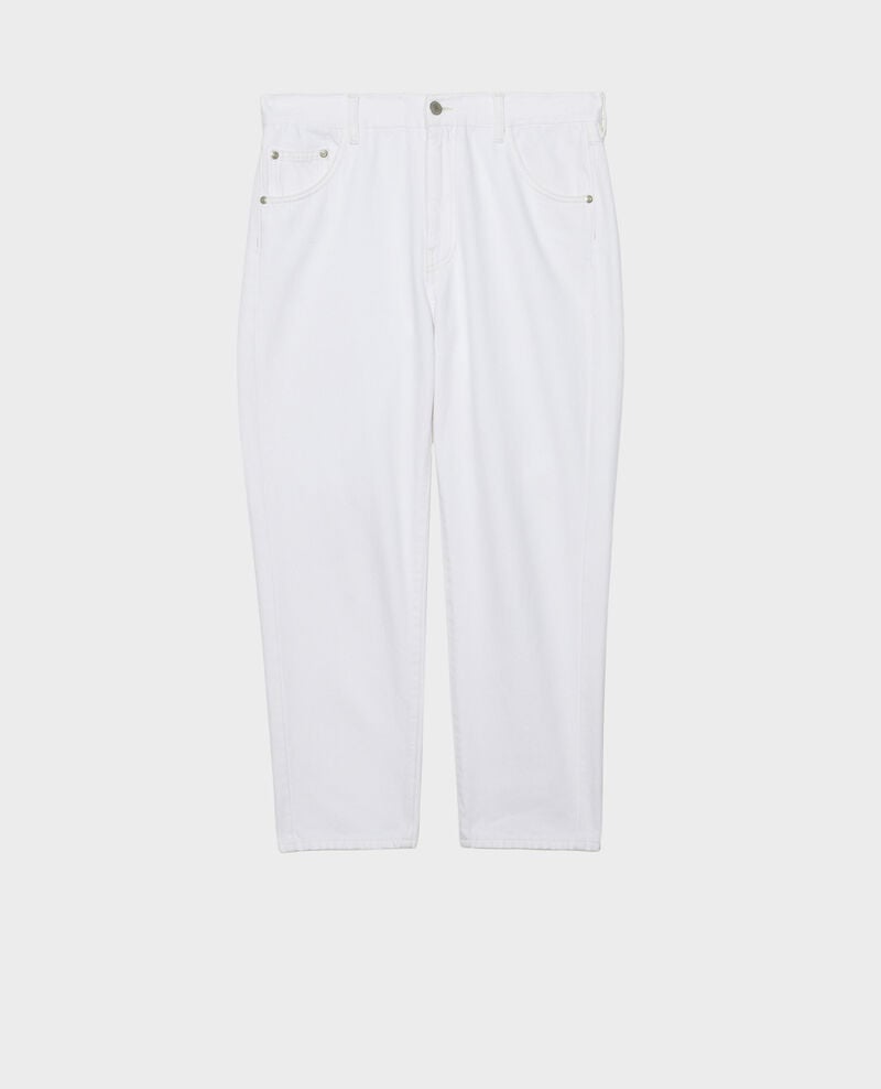 SLOUCHY - Loose, mid-rise 5-pocket jeans Winter white Meroni