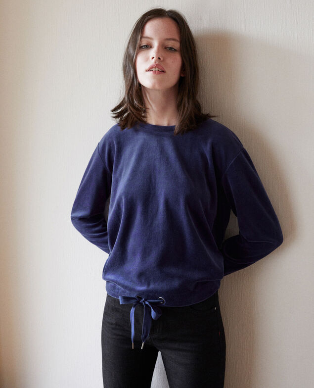 Velvet sweater Medieval blue