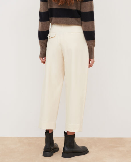 PEGGY - Jersey twill trousers 4142 ecru 3spj020p04