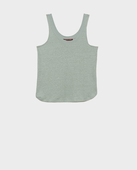 Linen vest top 50 green 2ste054f05