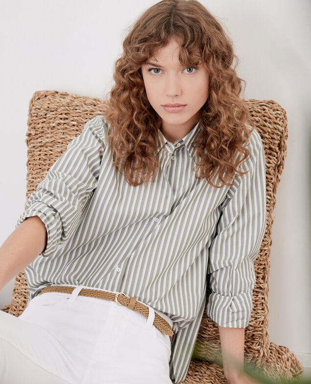 Braided leather belt Light cognac