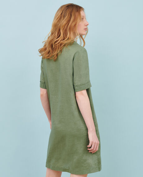 DAISY - Iconique linen dress 52 green 2sdr355 f04