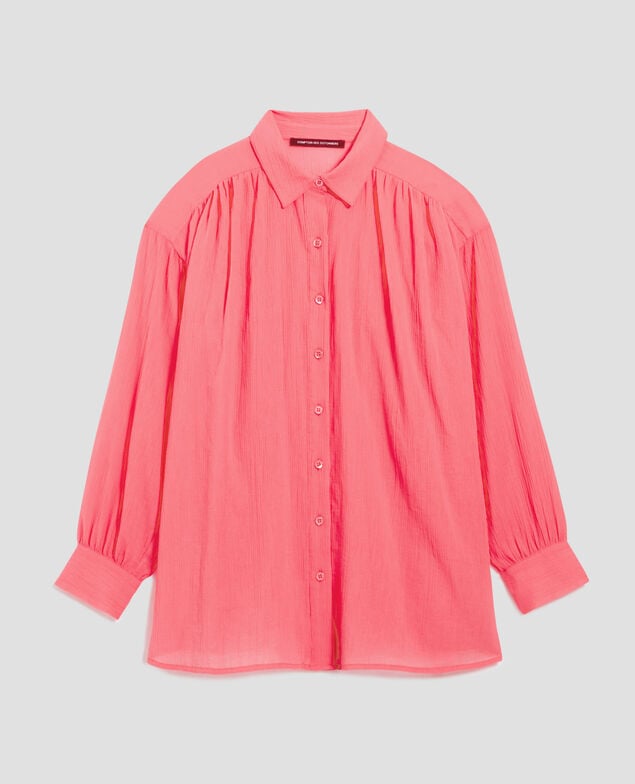 Pleated cotton blouse
