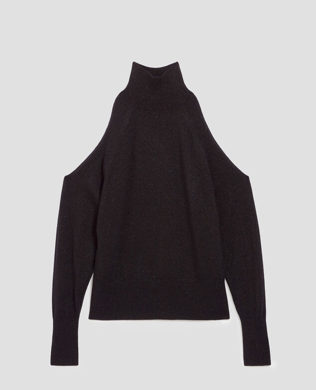 Cold shoulder jumper H099 black lurex