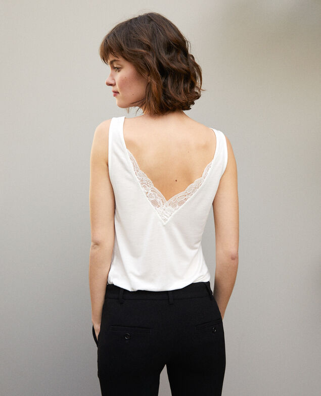 Vest top with lace White