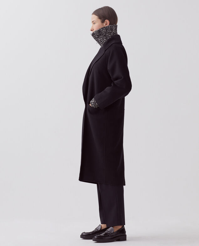 Double-sided long coat H091 black beauty