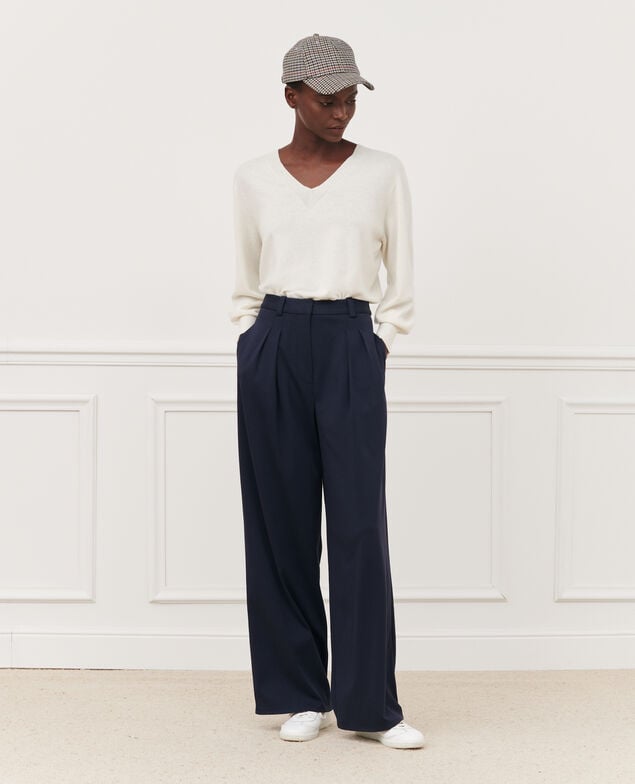 YVONNE - Wide pleated trousers.