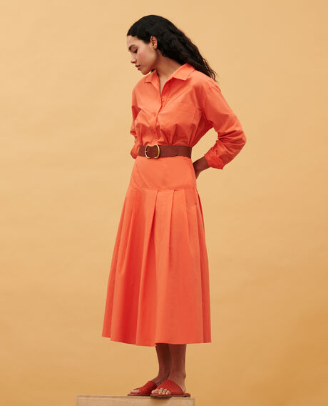 Cotton maxi skirt 0250 tiger lily orange 3ssk042c12