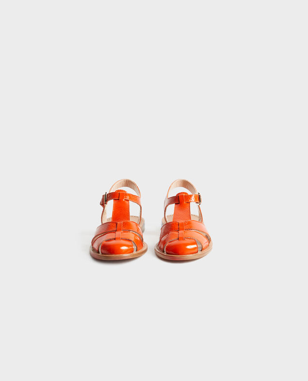 Patent leather sandals Spicy orange