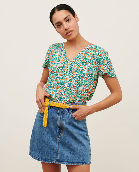 Silky printed blouse 0221 zest white 3sbl193v02