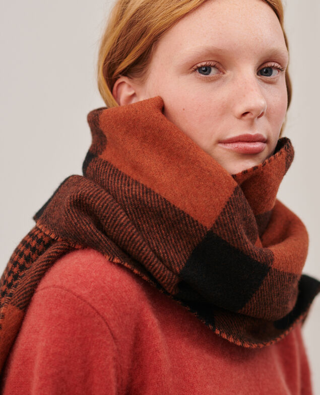 Check scarf 8882 36 brown