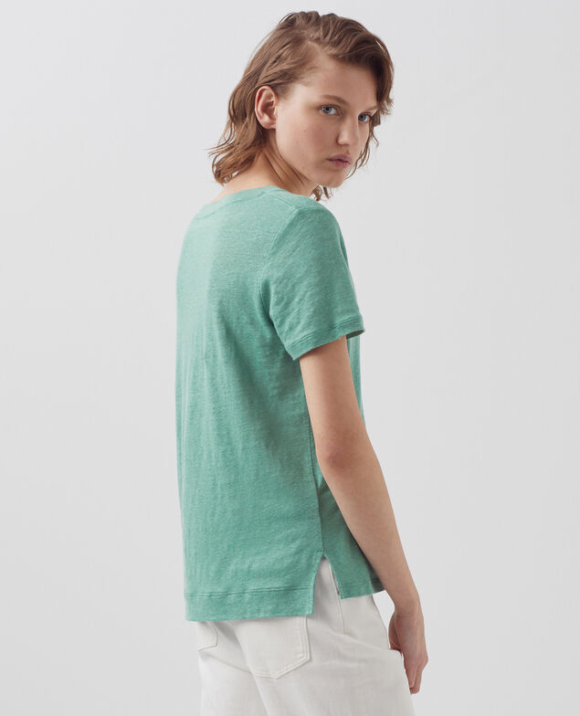 SARAH - Linen V-neck t-shirt