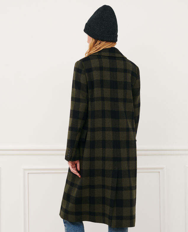Long wool blend coat 8862 56 olive check 2wco031w16