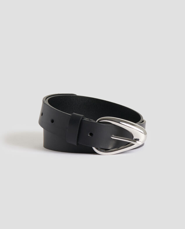 Leather belt H091 black beauty