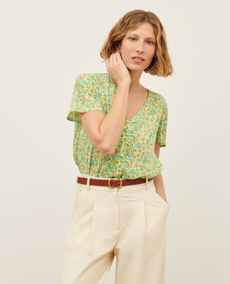 Silky printed blouse 0420 zest yellow 3sbl193v02