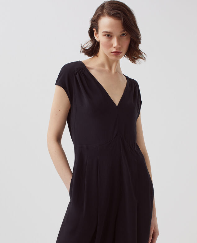 Silky sleeveless jumpsuit H091 black beauty