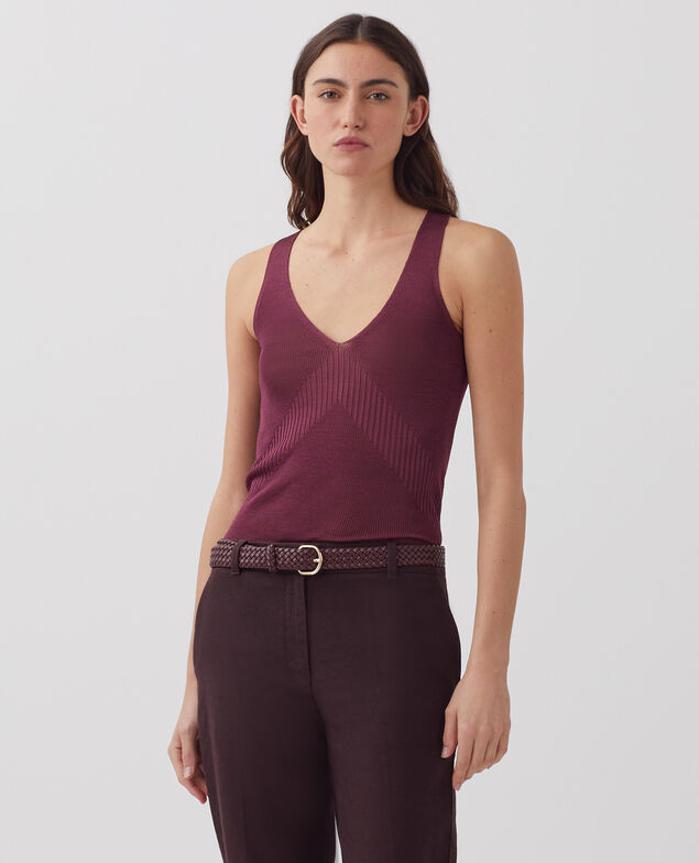Rib knit tank dress J750 burgundy