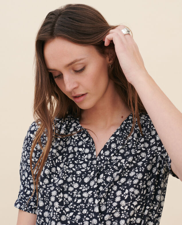 Wrapover dress 96 print navy