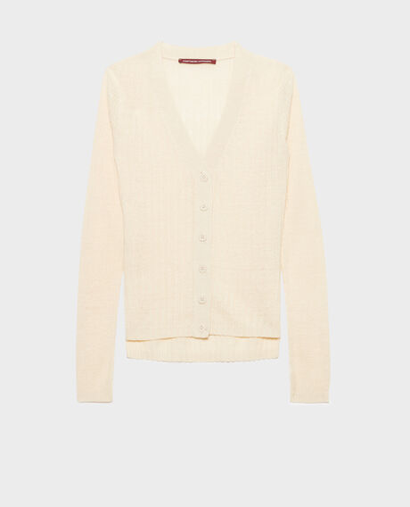 Linen cardigan 0010 buttercream 3sca115l01