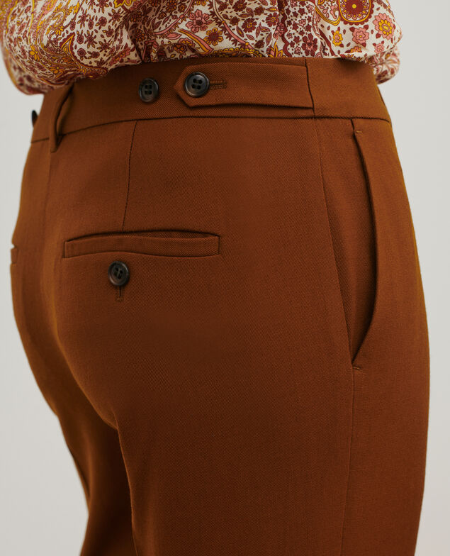 MARGUERITE - Wool cigarette trousers A490 mustard 3wpa107w04