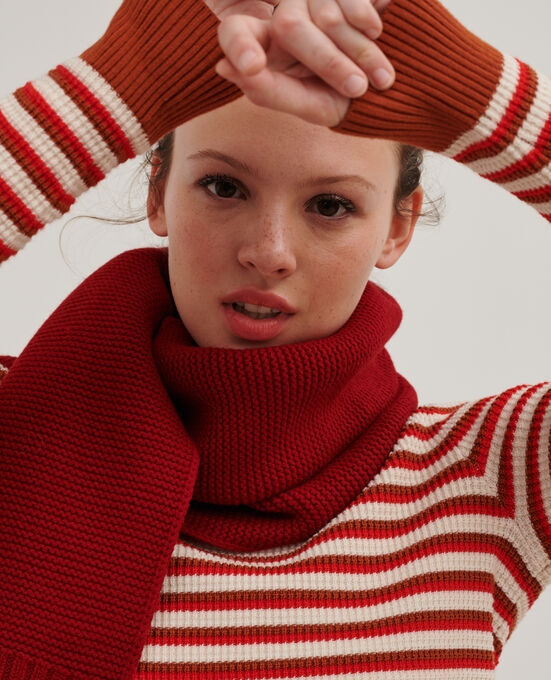 Knitted wool scarf ROYALE RED