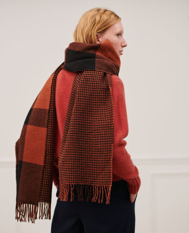 Check scarf 8882 36 brown